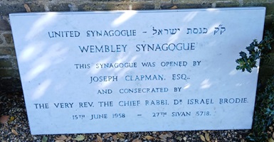 Wembley Synagogue Plaque