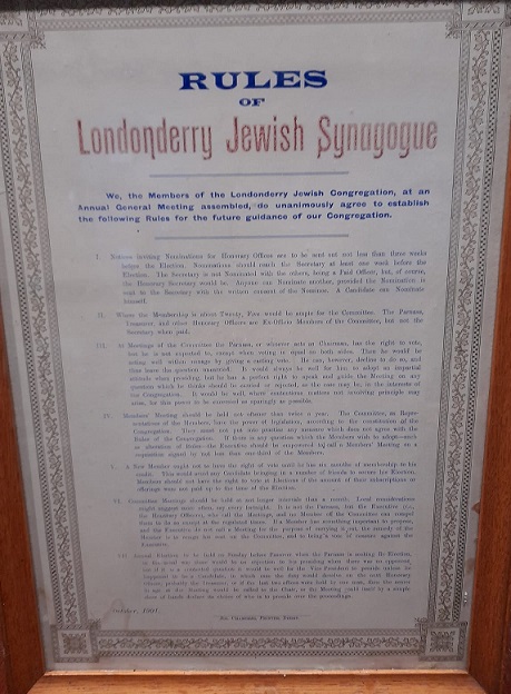 Londonderry Synagogue Rules