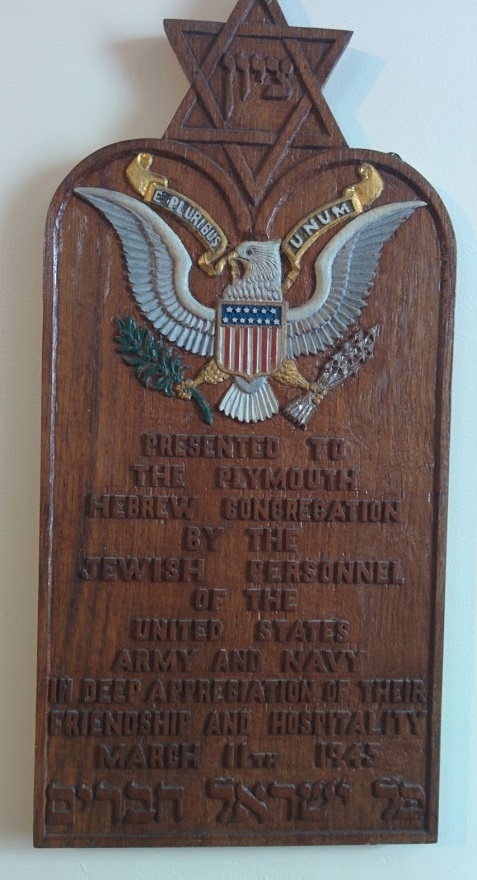 Plymouth Synagogue - Plaques by US Armed Forces