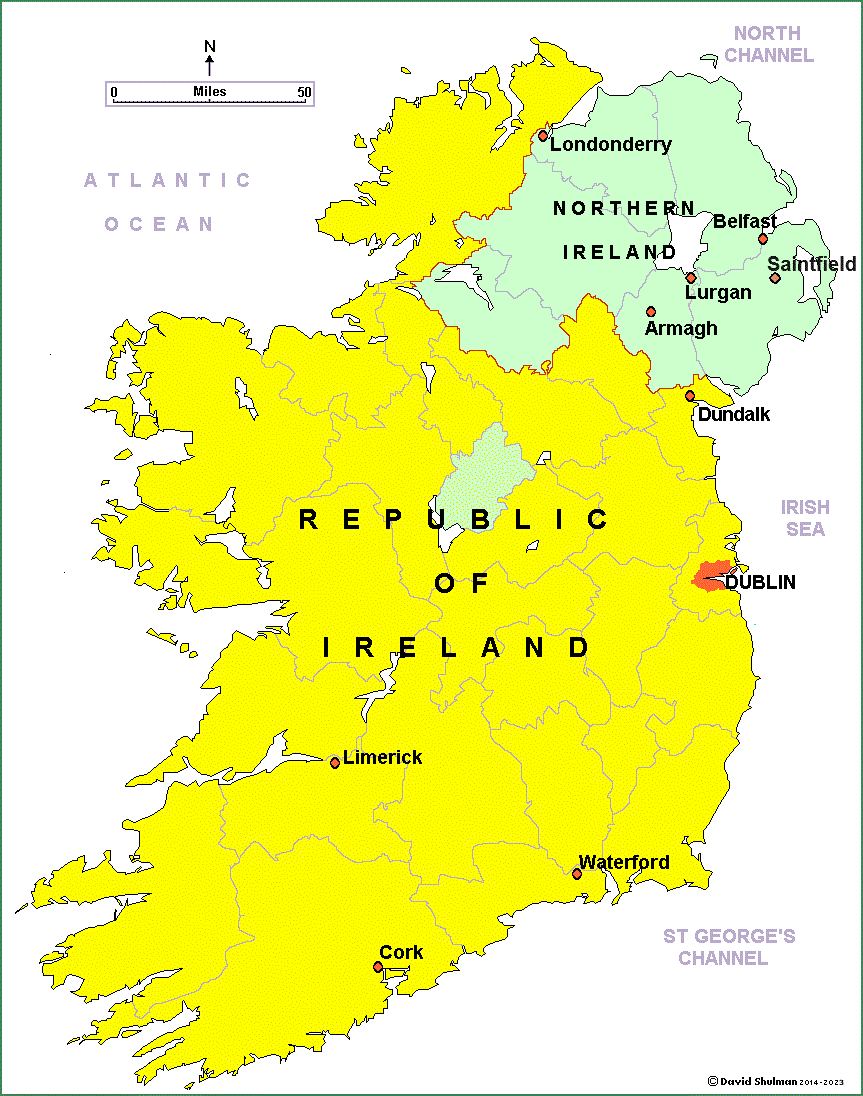 Map of Irish Jewish Communities