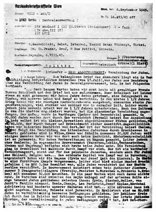 Zag420.jpg [69 KB] - Photostat: Germans forwarded a letter from Sz. Mandelblat